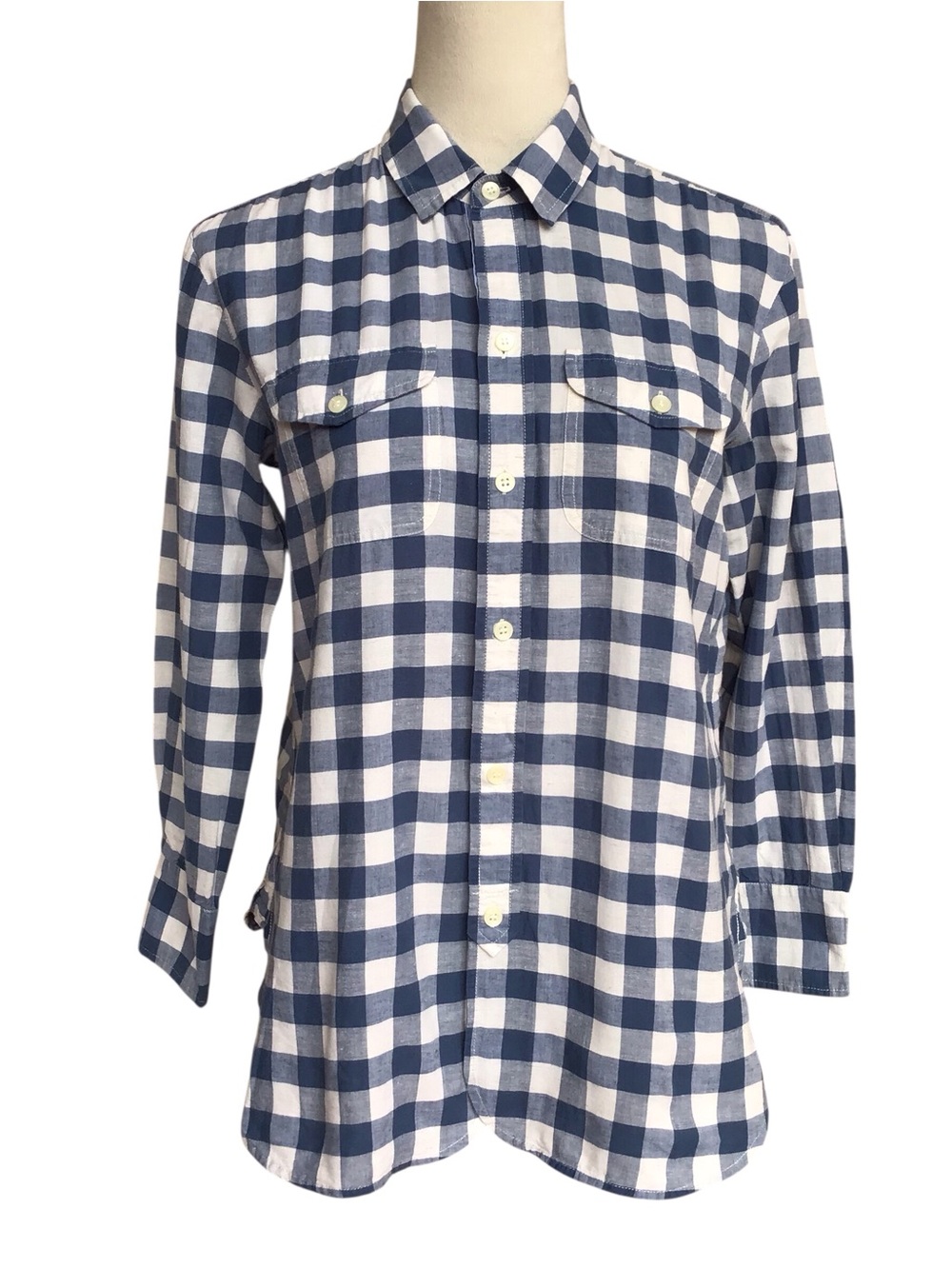 Madewell Blue Gingham Long Sleeve Button Down Shirt Size XS